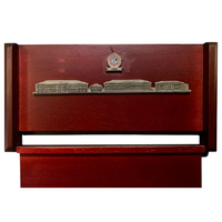AHŞAP PLAKET-100.YIL (METAL KEL+FERİYE)(23*12CM)